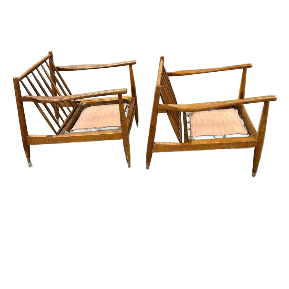 Folke Ohlsson for Dux style mid century modern lounge chairs 1950s