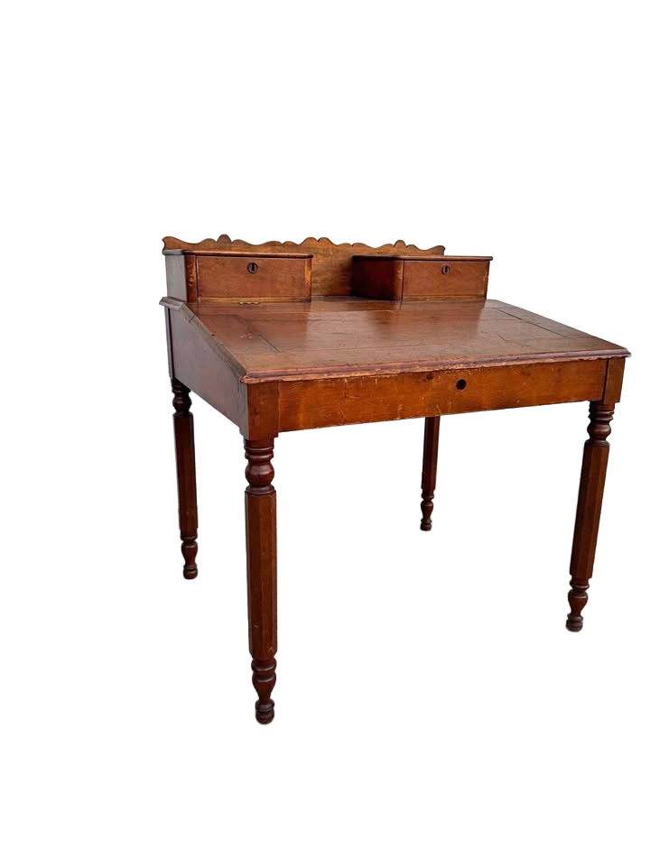 Antique early American slant top writing desk cherry wood