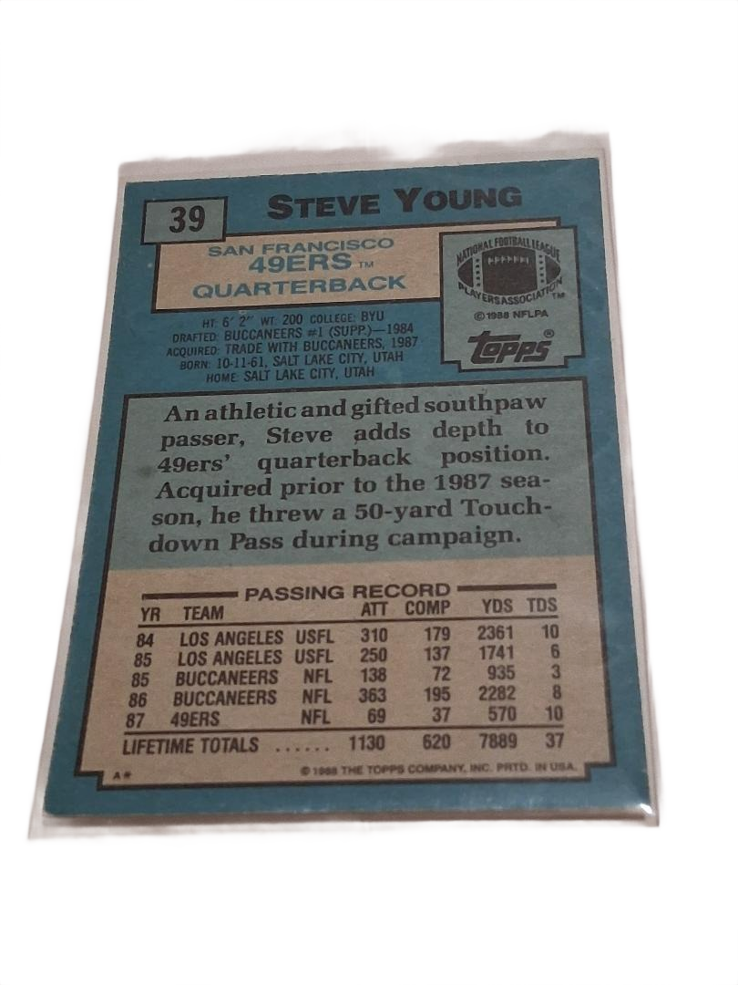 STEVE YOUNG 1988 Topps #39. 49ers