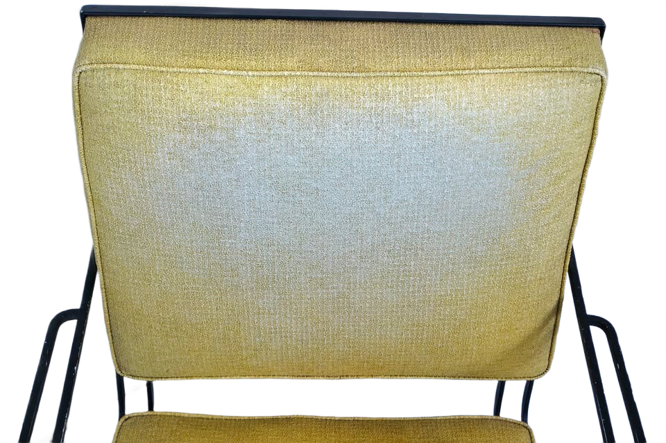John M. Smyth Chicago Mid-Century Modern Black Steel Frame Lounge Armchair