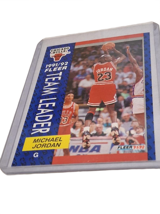 1991 - 1992 Fleer Team Leader Michael Jordan Chicago Bulls #375 Basketball Card