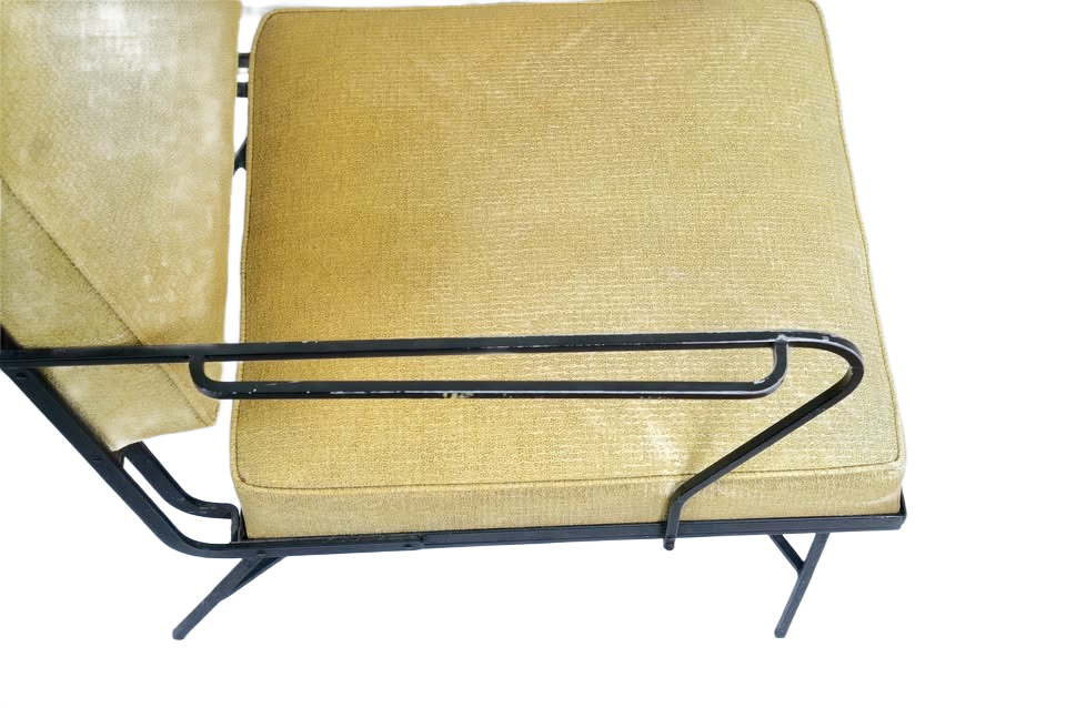 John M. Smyth Chicago Mid-Century Modern Black Steel Frame Lounge Armchair