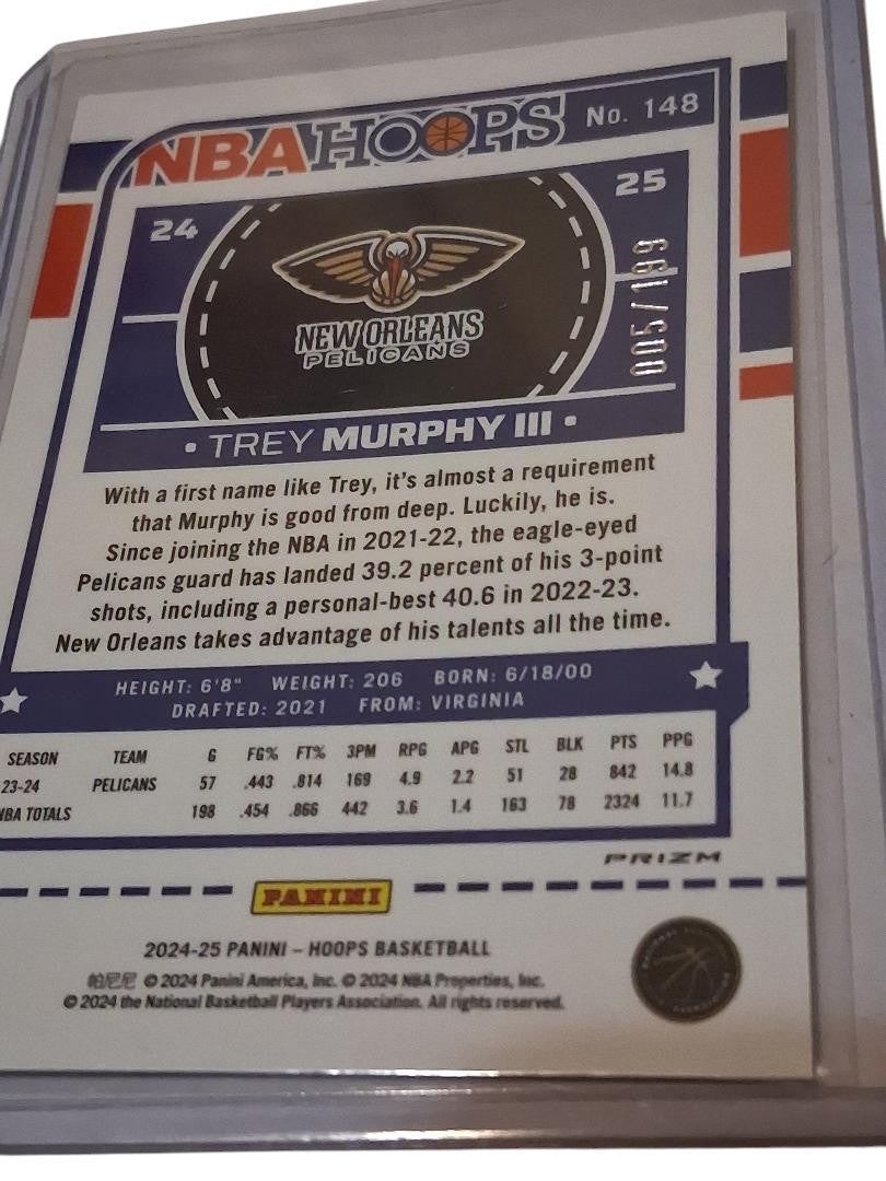 Trey Murphy III – NBA Hoops 2024-25 Base Holo (Silver / Disco Parallel)