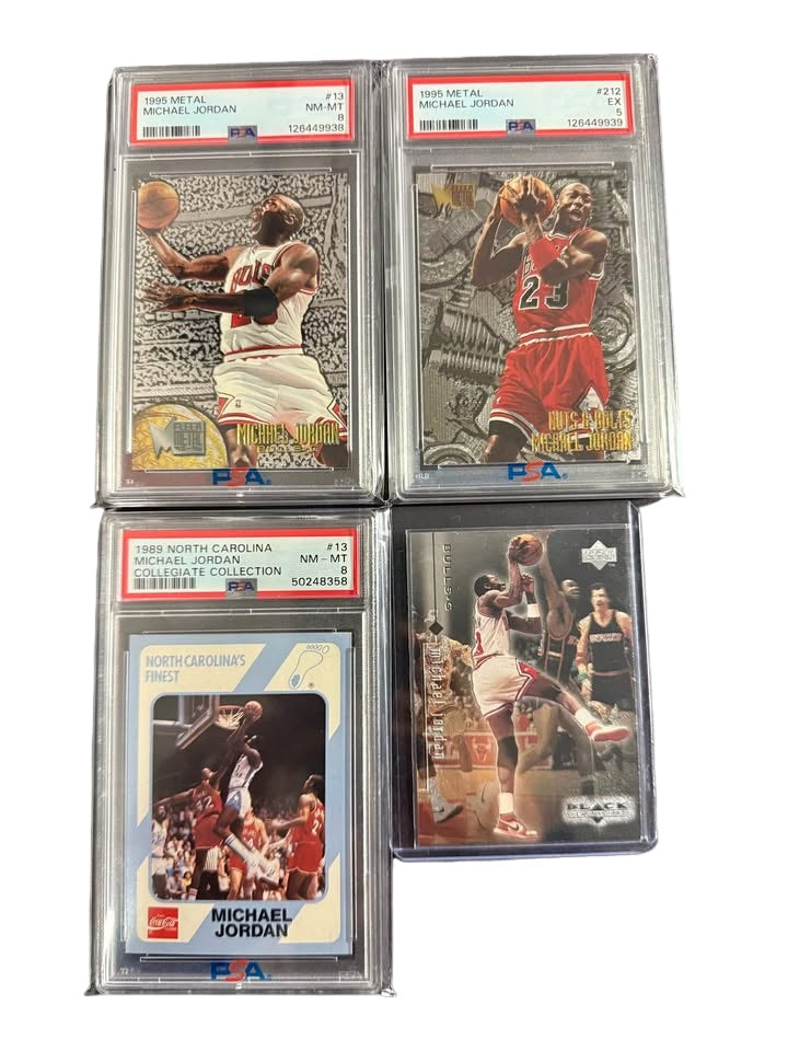 Michael Jordan Graded + Raw Lot (4). Clean Looking Slabs