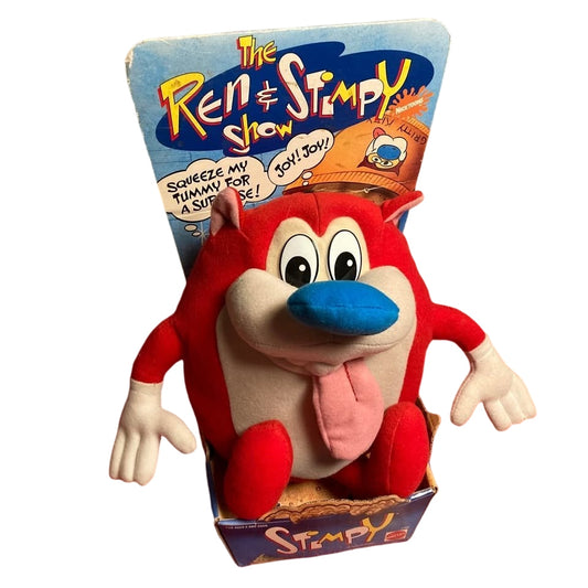 Vintage 1992 Ren & Stimpy Show Nickelodeon Cartoon Plush Action Figure