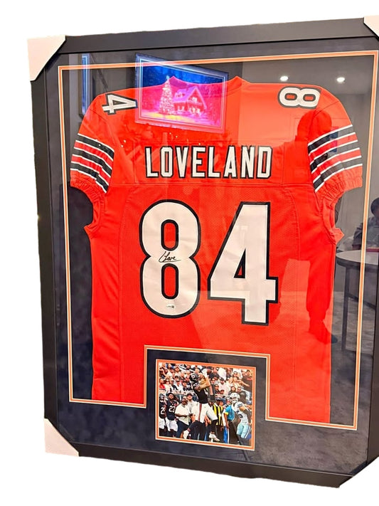 Framed Colston Loveland Autographed Jersey