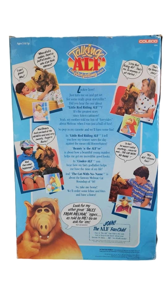 Vintage Rare 1987 Coleco Talking Alf The Storytelling Alien Cassette Playing Plush CIB Tested Works!
