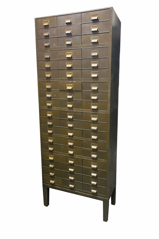 1920s ART METAL Co 54 drawer industrial steel file cabinet