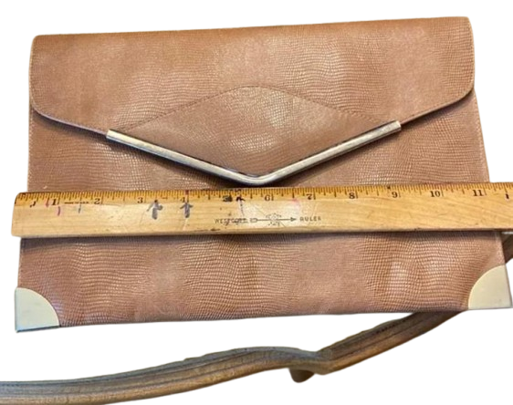 Philippe Beige and Gold Envelope Clutch Purse