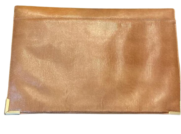 Philippe Beige and Gold Envelope Clutch Purse