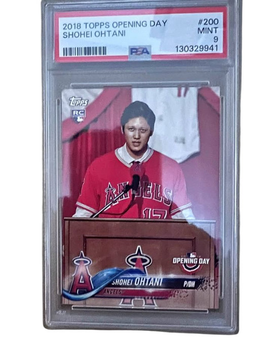 Shohei ohtani rookie card podium