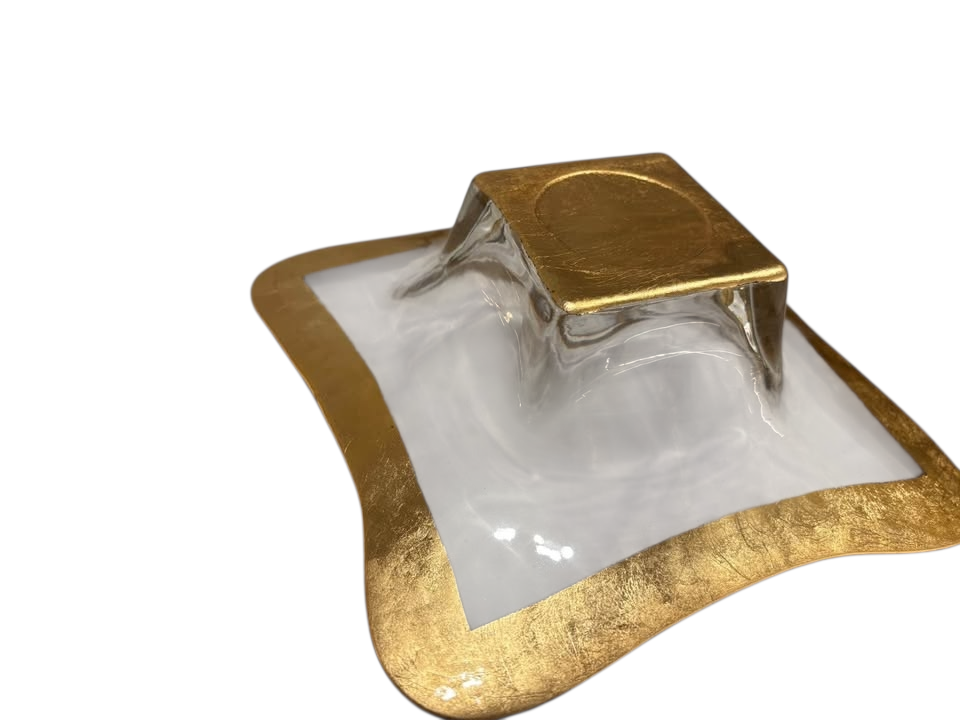 Gold leaf abstract decorative bowl