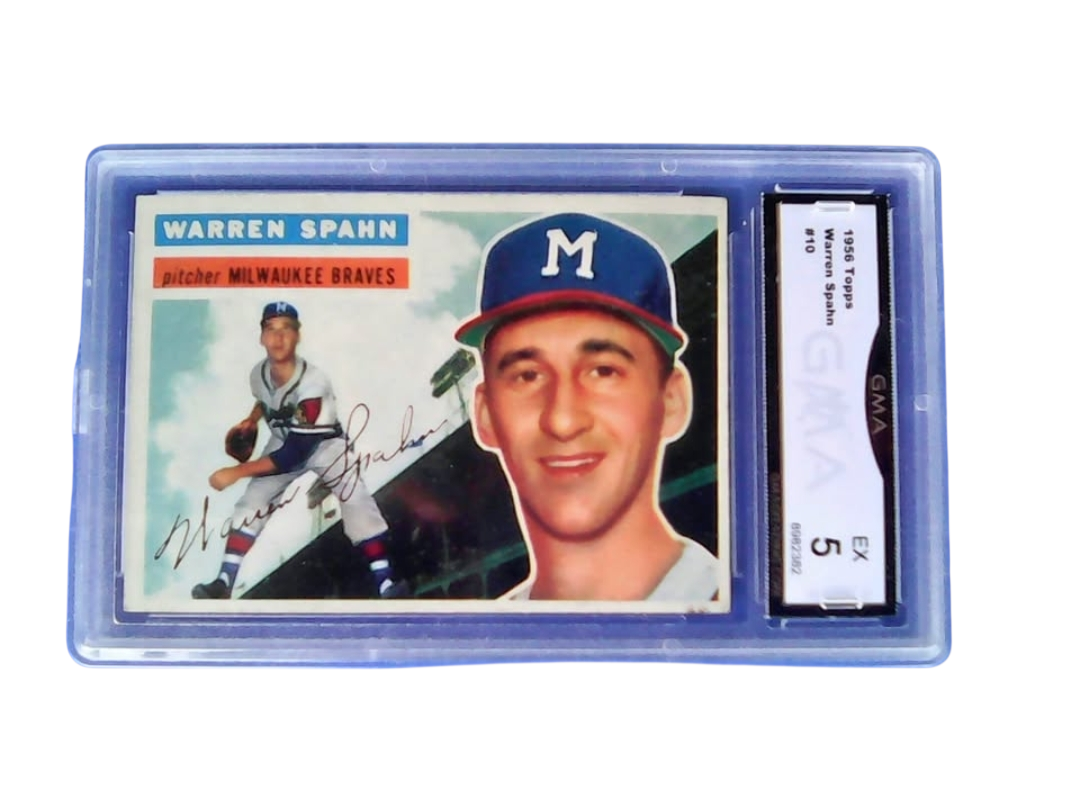1956 TOPPS WARREN SPAHN #10 Baseball card HOF Milwaukee Braves