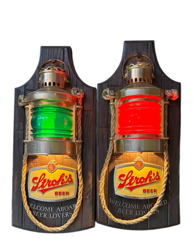 Strohs vintage antique beer signs