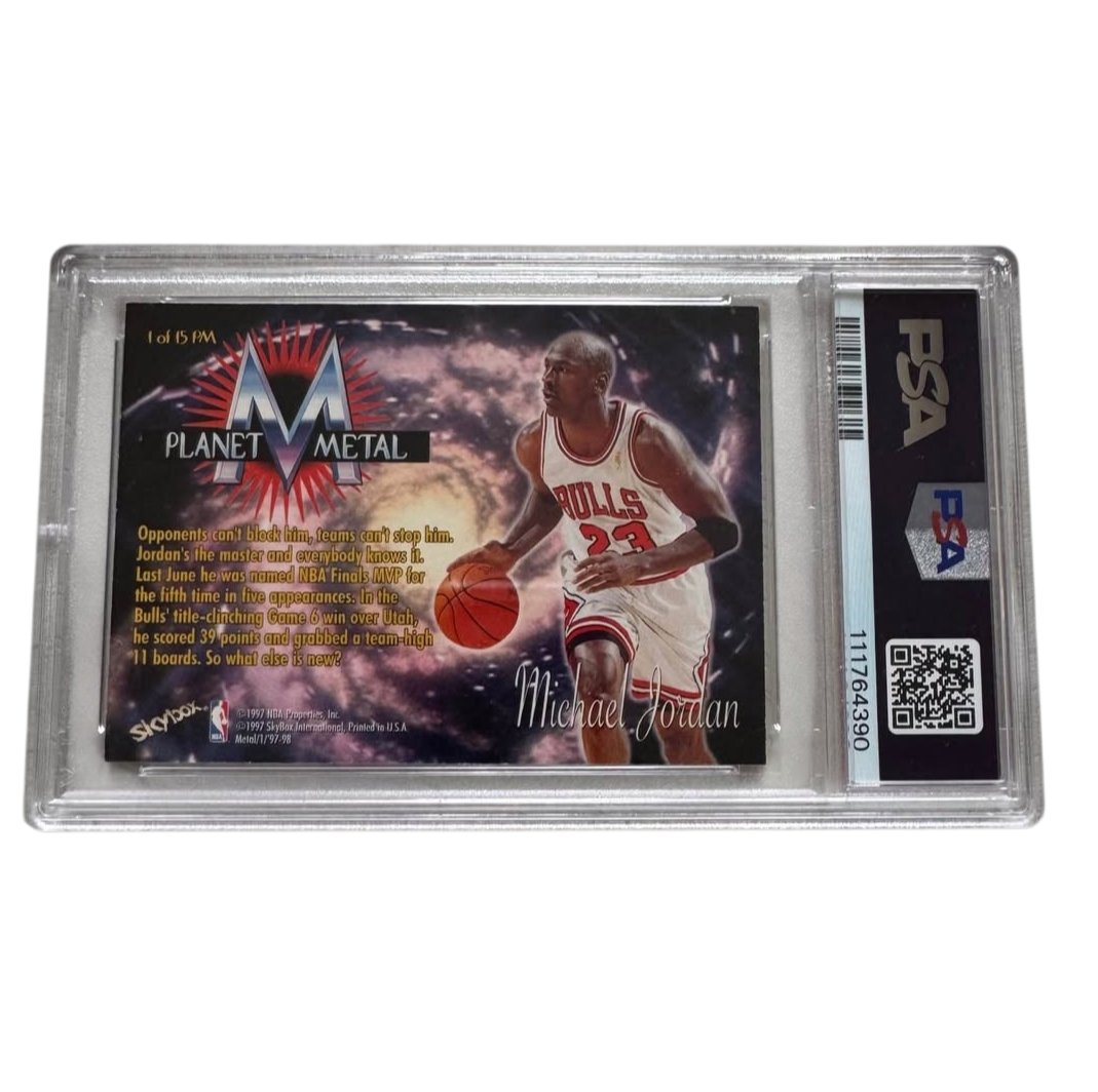1997 Michael Jordan Planet Metal 1 of 15 PSA graded 6 EX MT