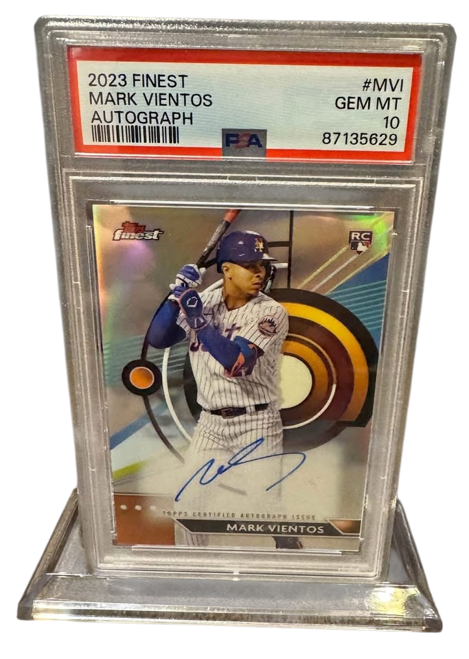 Mark Vientos Auto PSA 10 2023 Topps Finest Rookie Autograph RC New York Mets #FA-MVI