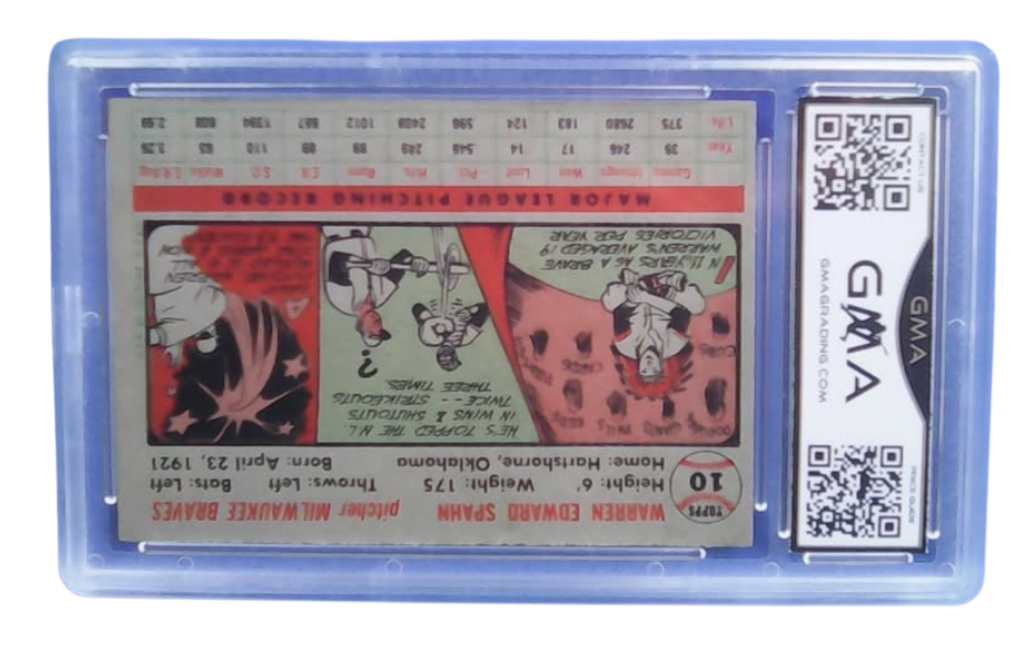 1956 TOPPS WARREN SPAHN #10 Baseball card HOF Milwaukee Braves