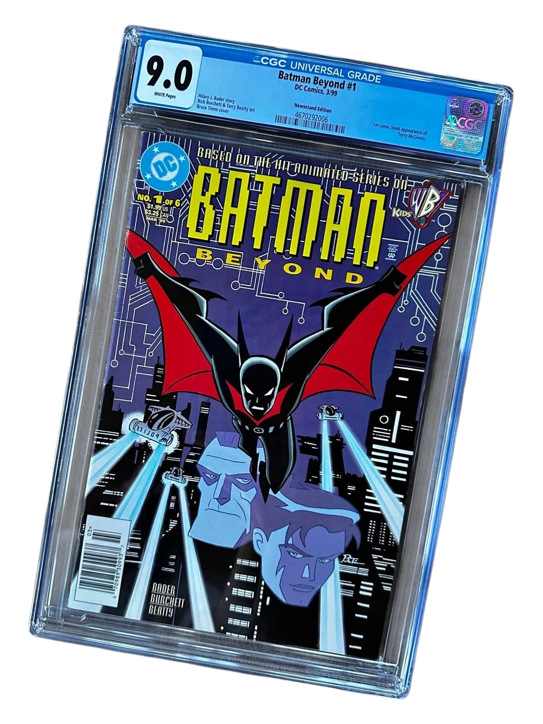 RARE NEWSSTAND Batman Beyond #1 - KEY 1st Terry McGinnis - CGC 9.0 WHITE Pages