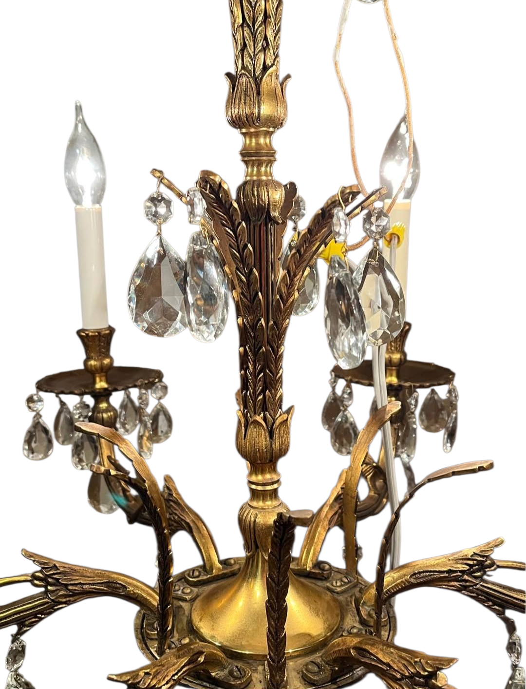 Vintage Chandelier 
Brass and Crystals