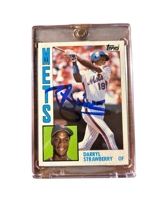 Darryl Strawberry Signed Auto 1984 Topps #182 Mets RC Rookie Card