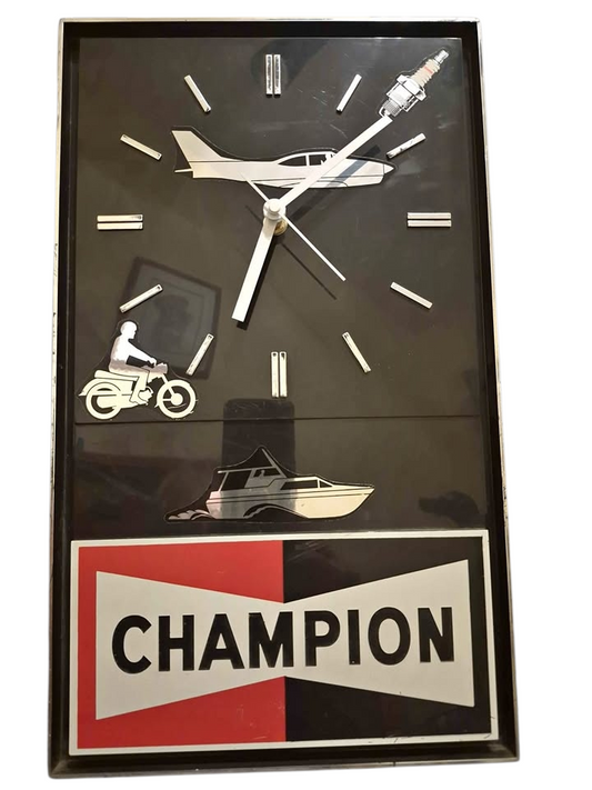 Vintage Champion spark plug clock