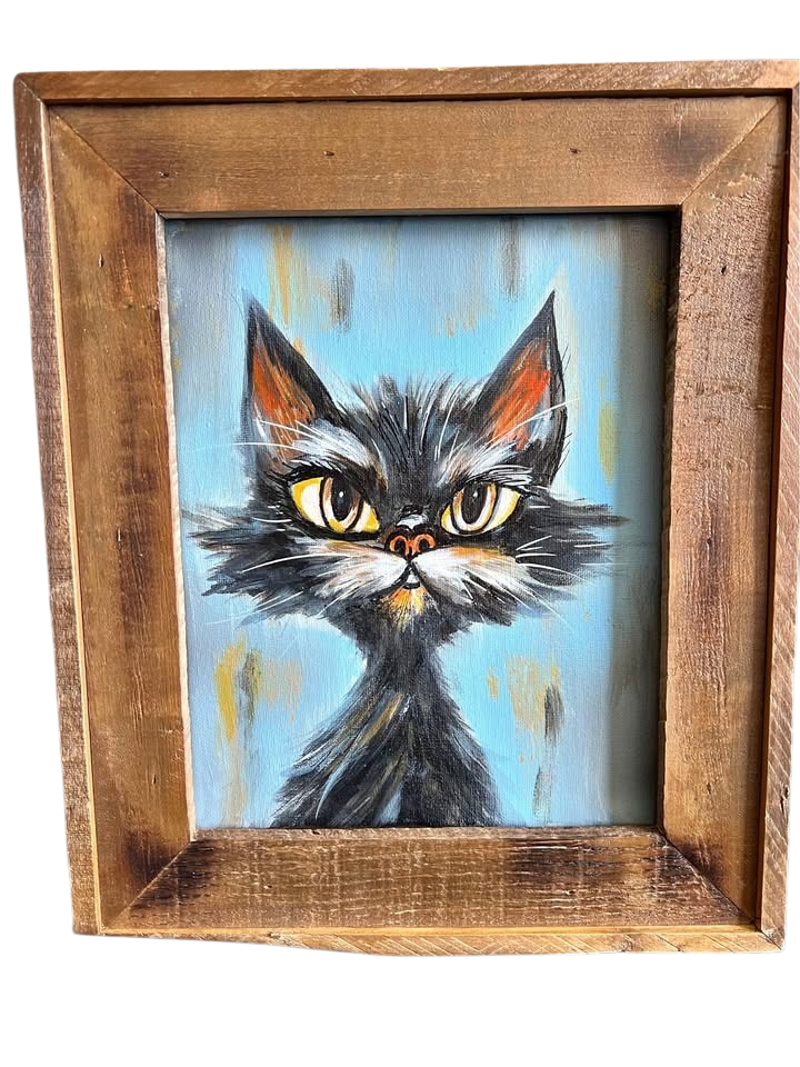 Abstract painting “Curious Cat”