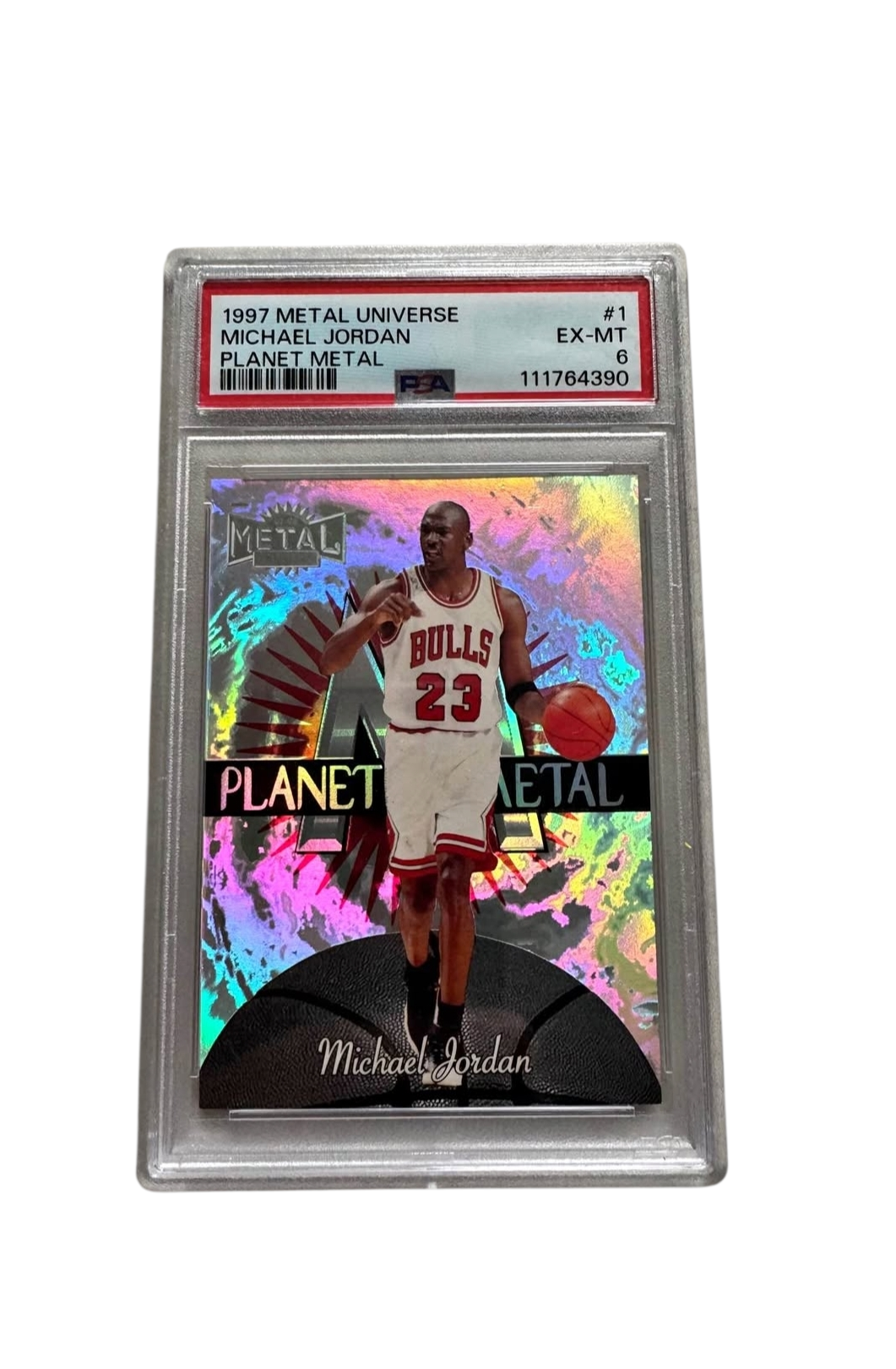 1997 Michael Jordan Planet Metal 1 of 15 PSA graded 6 EX MT
