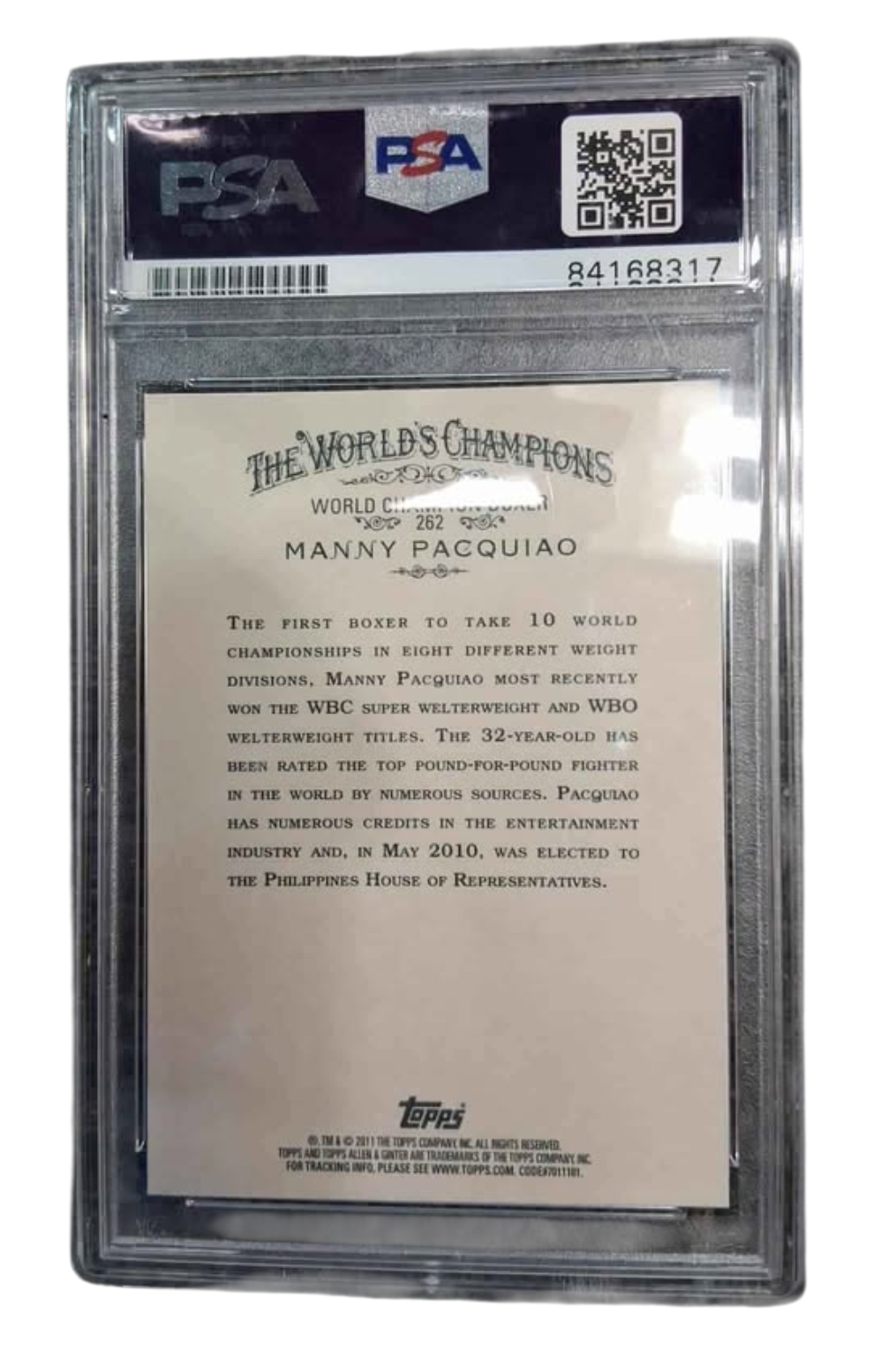 Autographed Manny Pacquiao trading card.