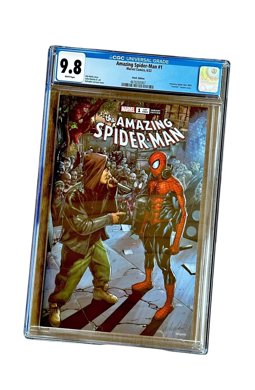 RARE 9.8! Amazing Spider Man #1 x Eminem Hustl Edition Variant CGC 9.8 White Pages