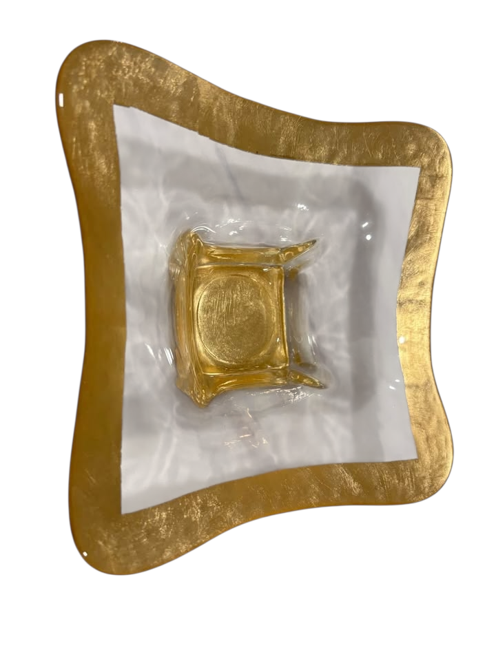 Gold leaf abstract decorative bowl